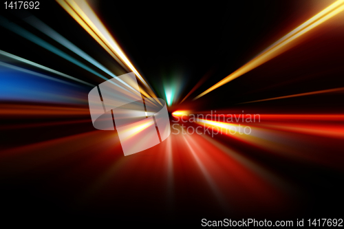 Image of abstract night acceleration speed motion 