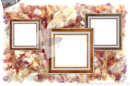 Image of frames old leather on a abstract art grunge background