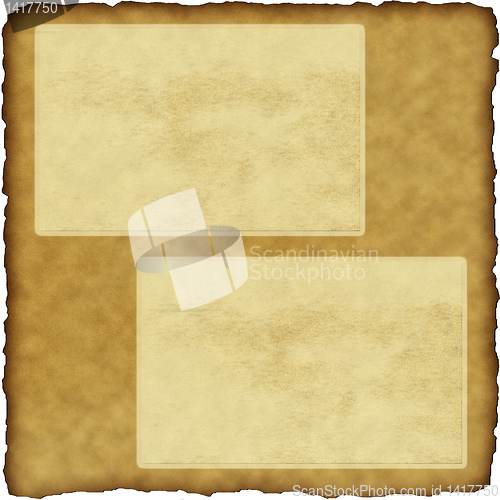 Image of vintage scrapbook old paper with frames 