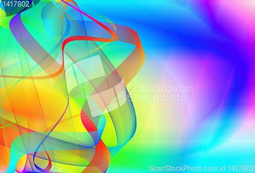 Image of abstract gradient ribbon template
