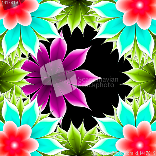 Image of abstract frame applique flower