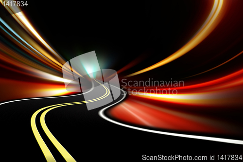 Image of abstract night acceleration speed motion 