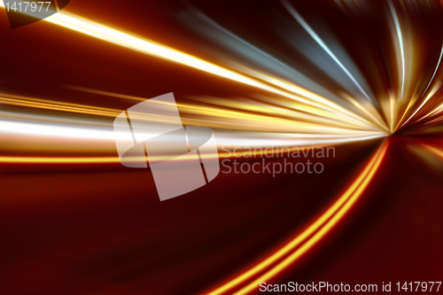 Image of acceleration of the motion on the night road