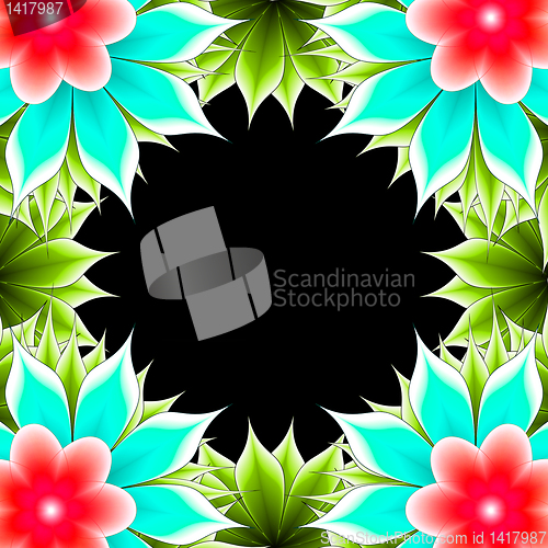 Image of abstract frame applique flower