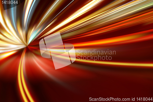 Image of acceleration of the motion on the night road