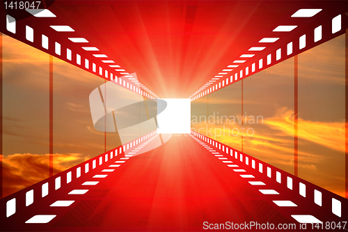 Image of clouds at sunset cinema pattern