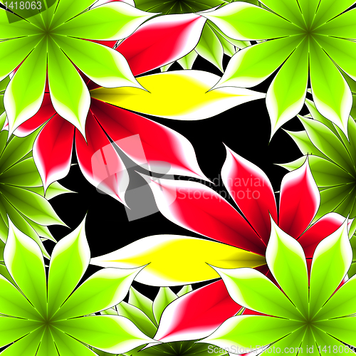 Image of abstract frame applique flower