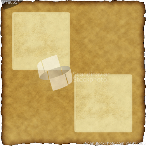 Image of vintage scrapbook old paper with frames 