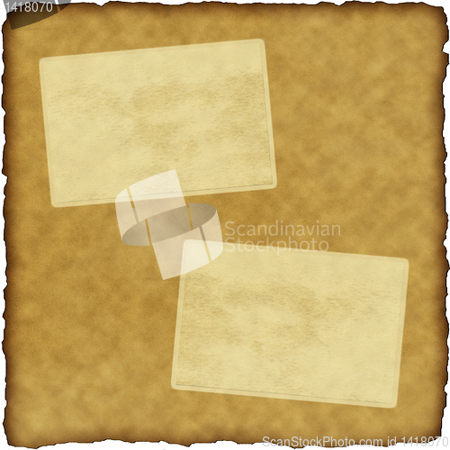 Image of vintage scrapbook old paper with frames 