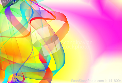 Image of abstract gradient ribbon template