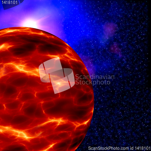 Image of a view from space alien planet