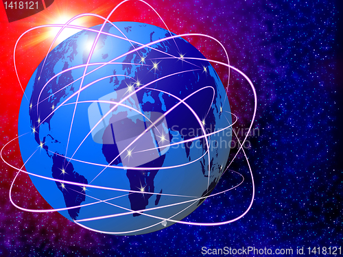 Image of global Internet communications technology