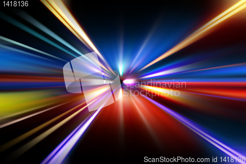 Image of abstract night acceleration speed motion 