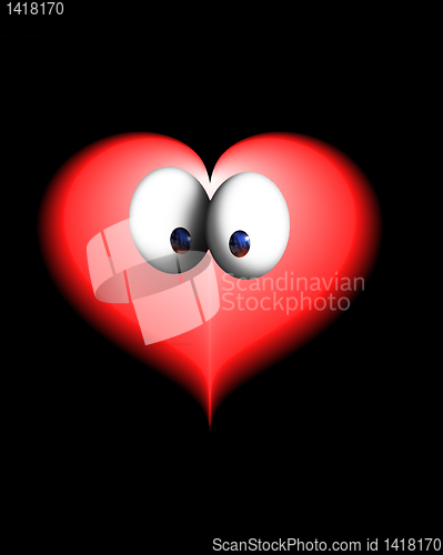 Image of abstract design heart with the eyes