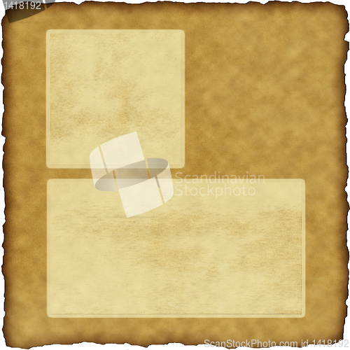 Image of vintage scrapbook old paper with frames 