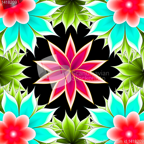 Image of abstract frame applique flower