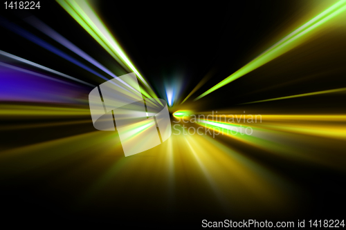 Image of abstract night acceleration speed motion 