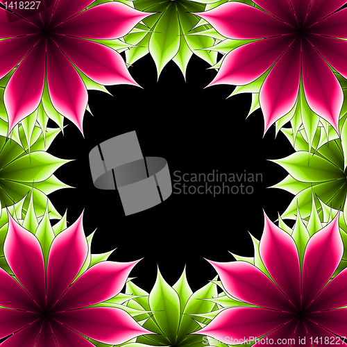 Image of abstract frame applique flower