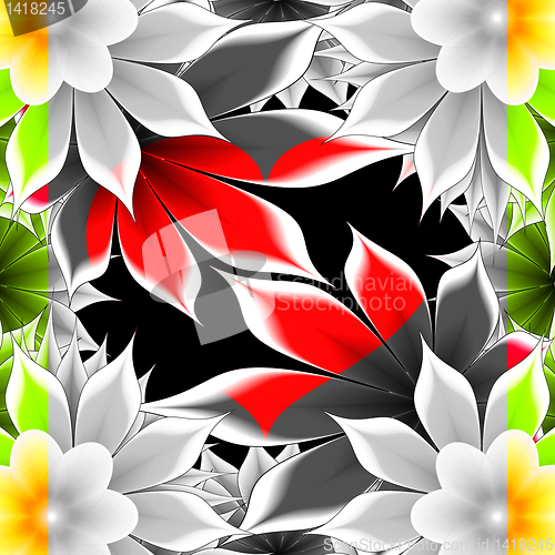 Image of abstract frame applique flower