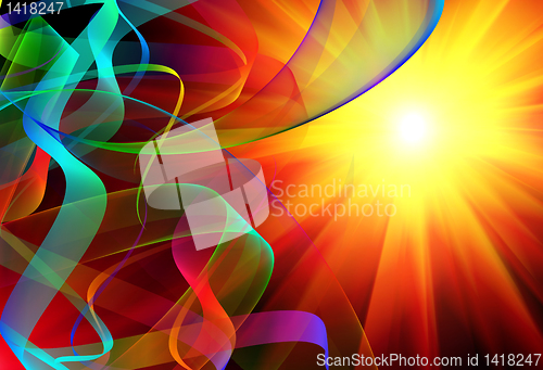 Image of abstract gradient ribbon template