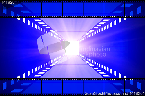 Image of cinema movie projector and film