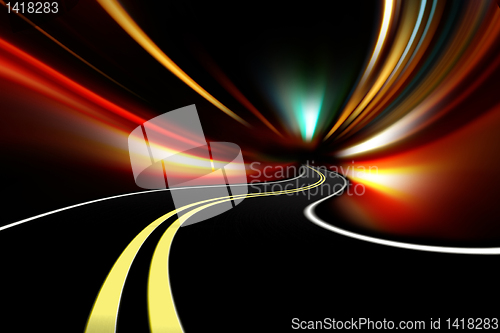 Image of abstract night acceleration speed motion 