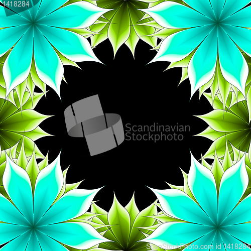 Image of abstract frame applique flower