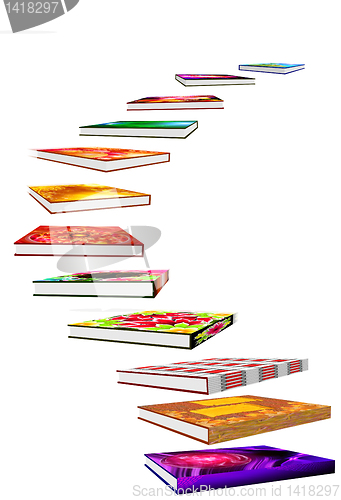 Image of staircase of books
