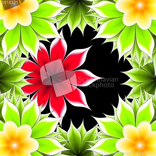 Image of abstract frame applique flower