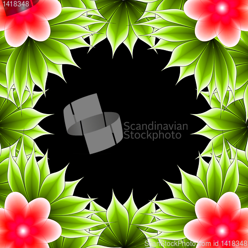 Image of abstract frame applique flower