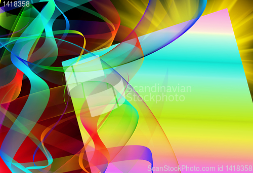 Image of abstract gradient ribbon template