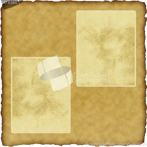 Image of vintage scrapbook old paper with frames 