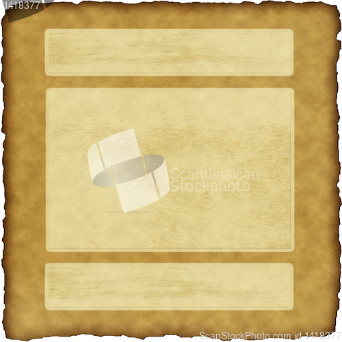 Image of vintage scrapbook old paper with frames 