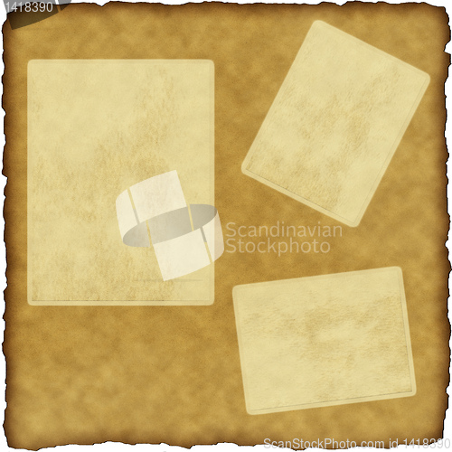 Image of vintage scrapbook old paper with frames 