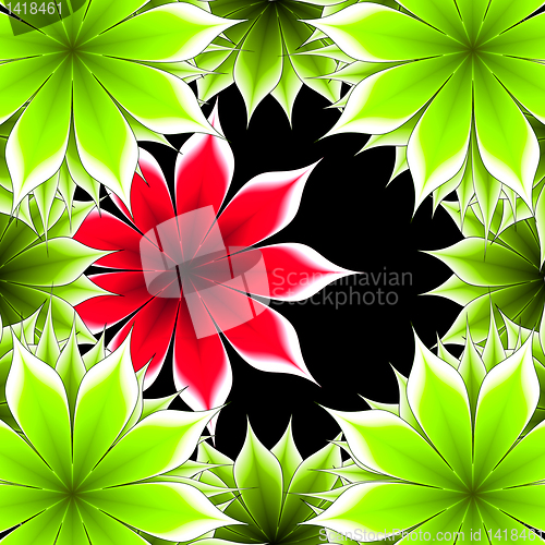 Image of abstract frame applique flower