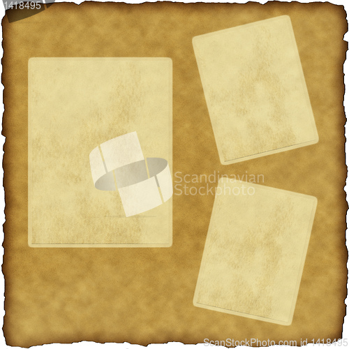 Image of vintage scrapbook old paper with frames 