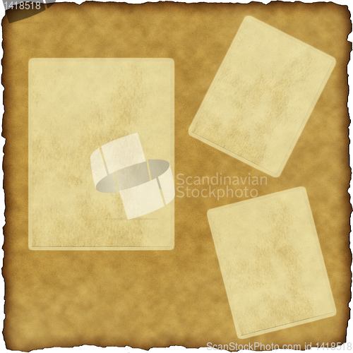 Image of vintage scrapbook old paper with frames 