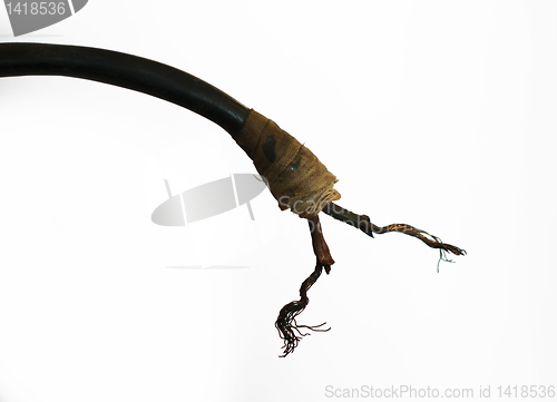 Image of Old worn electrical cable