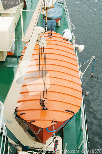 Image of Life boat onboard the ship