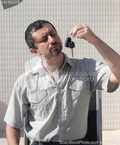 Image of Keys of new car in a customer hands