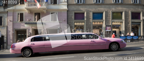 Image of Pink limousine