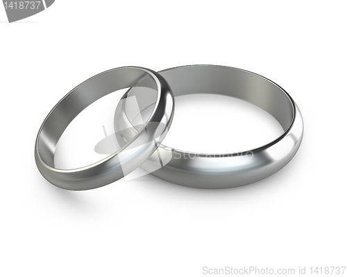 Image of Two platinum wedding rings