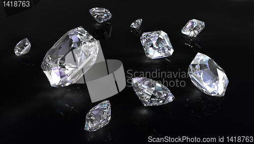 Image of Few asscher cut diamonds