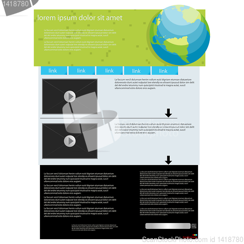 Image of web page layout template