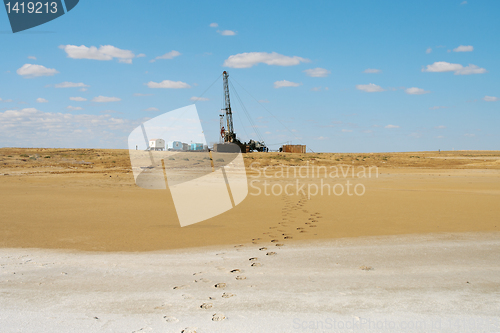 Image of Drilling in the desert.