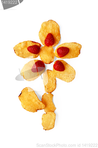 Image of Potato chips with strawberries