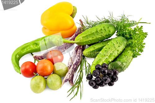 Image of Vegetables on a white background
