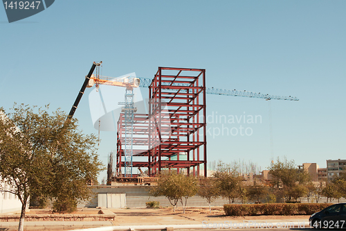 Image of Construction Cranes.