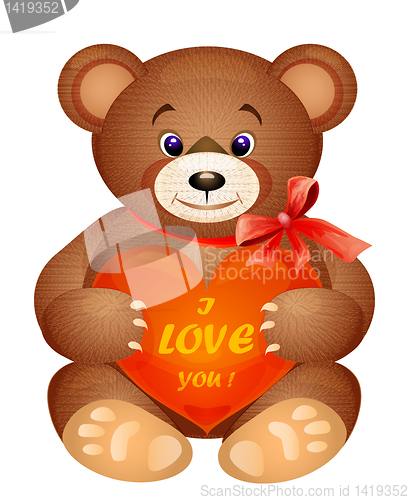 Image of Teddy bear with red heart