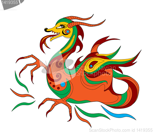 Image of funny Chinese dragon is symbol of calendar 2012